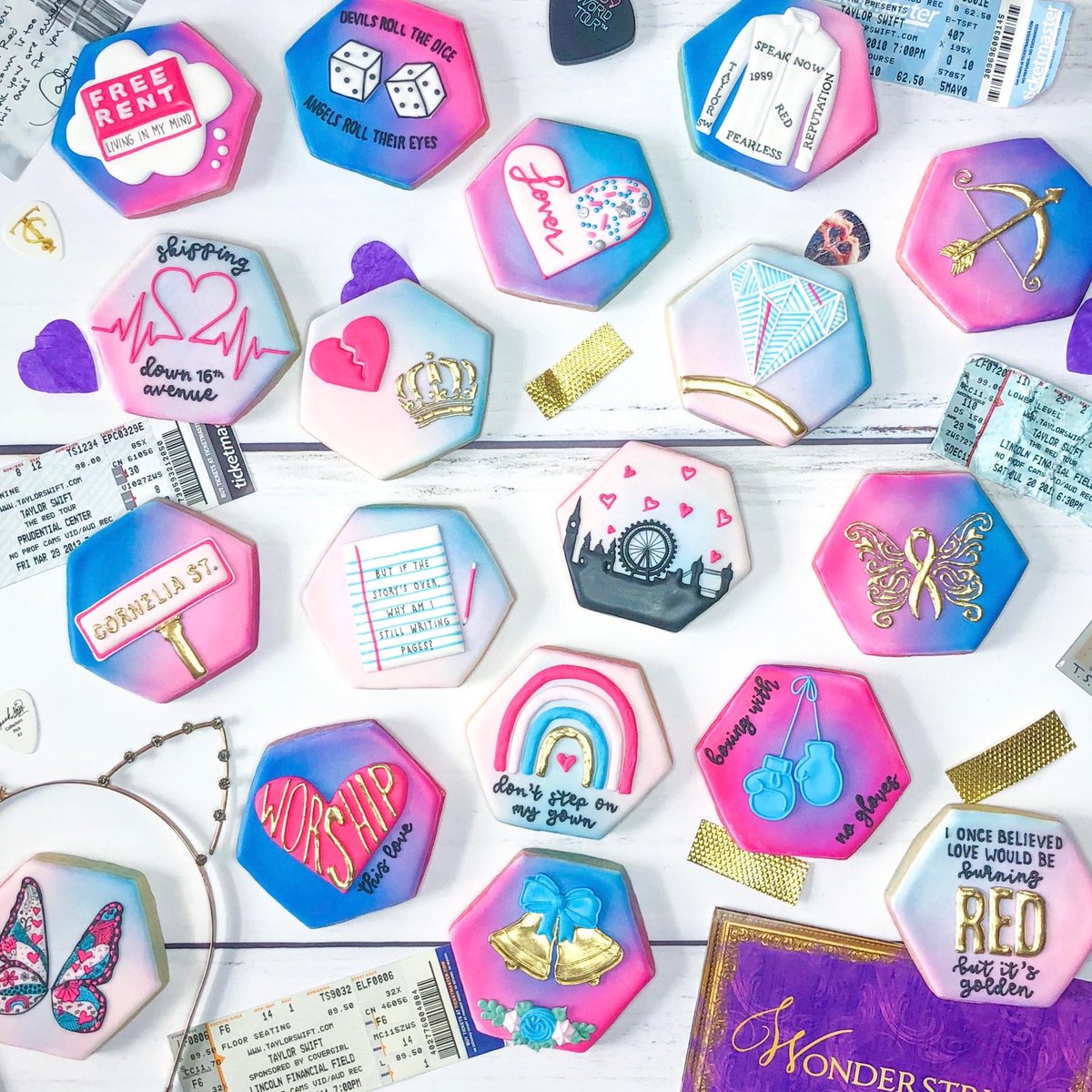 Mstan1205's tweet photo. @taylorswift13 @vmagazine @KamalaHarris @inezandvinoodh I’ll 100000% be watching and yelling at the tv too! #BidenHarris2020 Great job with the cookies, by the way! Check out these #lover themed cookies that I made in honor of the cancelled Lover Fest this summer. @taylorswift13 @taylornation13 https://t.co/Dy0z47MXXF