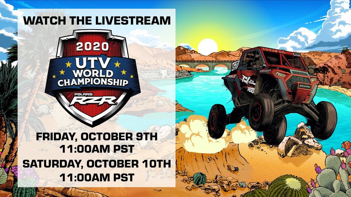 Dealernews's tweet photo. The 2020 UTV World Championship presented by @PolarisRZR is October 7th - 11th. “This is the Super Bowl of UTV Racing,” says @UTVWorldChamps CEO, Matt Martelli.  #UTVWorldChampionship #utvwc #utvracing #polarisrzr
https://t.co/UCJ8NhLFAU https://t.co/GPhKvXNs7P