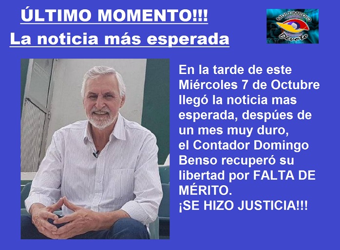 FedeInclusion's tweet image. ¡Se hizo justicia! Mingo Benso, referente indiscutible de la economía social argentina, después de un mes de pesadilla, recuperó hoy su libertad por falta de mérito.