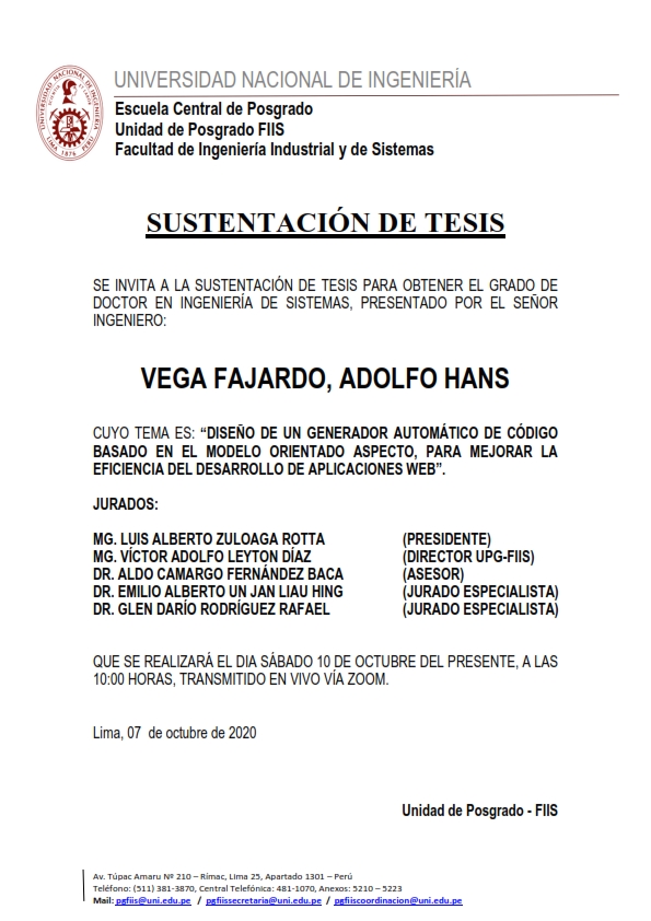 𝗙𝗨𝗘𝗡𝗧𝗘 :𝗣𝗢𝗦𝗚𝗥𝗔𝗗𝗢 𝗙𝗜𝗜𝗦-𝗨𝗡𝗜
𝗦𝘂𝘀𝘁𝗲𝗻𝘁𝗮𝗰𝗶ó𝗻 𝗱𝗲 𝗧𝗲𝘀𝗶𝘀 𝗗𝗼𝗰𝘁𝗼𝗿𝗮𝗹 𝗱𝗲𝗹 𝘀𝗲ñ𝗼𝗿 𝗠𝗴. 𝗩𝗲𝗴𝗮 𝗙𝗮𝗷𝗮𝗿𝗱𝗼 𝗔𝗱𝗼𝗹𝗳𝗼 𝗛𝗮𝗻𝘀.( 𝘀𝗲 𝘀𝘂𝗯𝗶𝗿á 𝗲𝗹 𝗹𝗶𝗻𝗸 𝘂𝗻 𝗱𝗶𝗮 𝗮𝗻𝘁𝗲𝘀 𝗱𝗲 𝗹𝗮 𝘀𝘂𝘀𝘁𝗲𝗻𝘁𝗮𝗰𝗶ó𝗻)