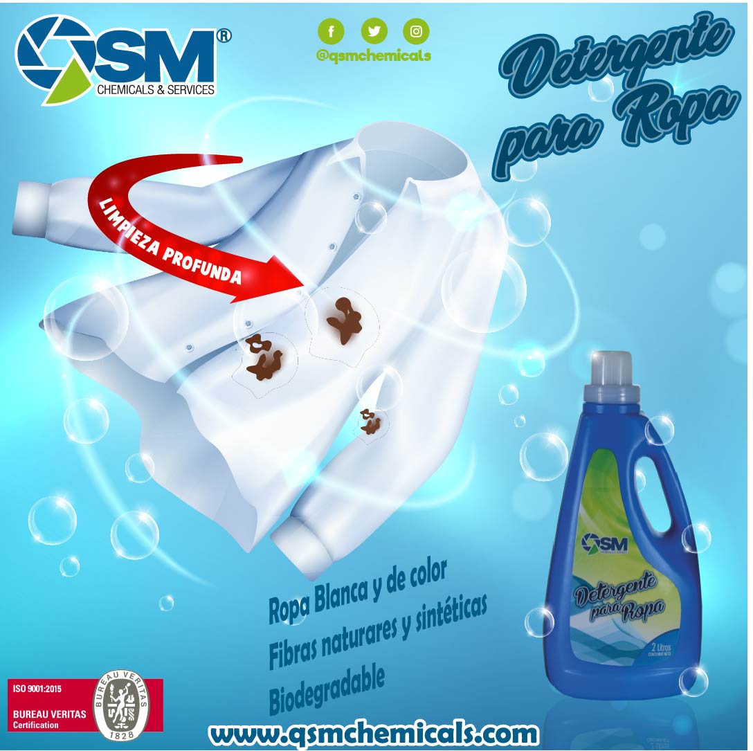 QsmChemicals's tweet photo. Detergente para Ropa. Especial para ropa blanca y de color, fibras naturales y sintéticas. Biodegradable. Puedes adquirirlo por nuestra tienda online: https://t.co/SjcQDprXuI #lavadoderopa #lavandería #Detergente https://t.co/wCkDPRpLH8