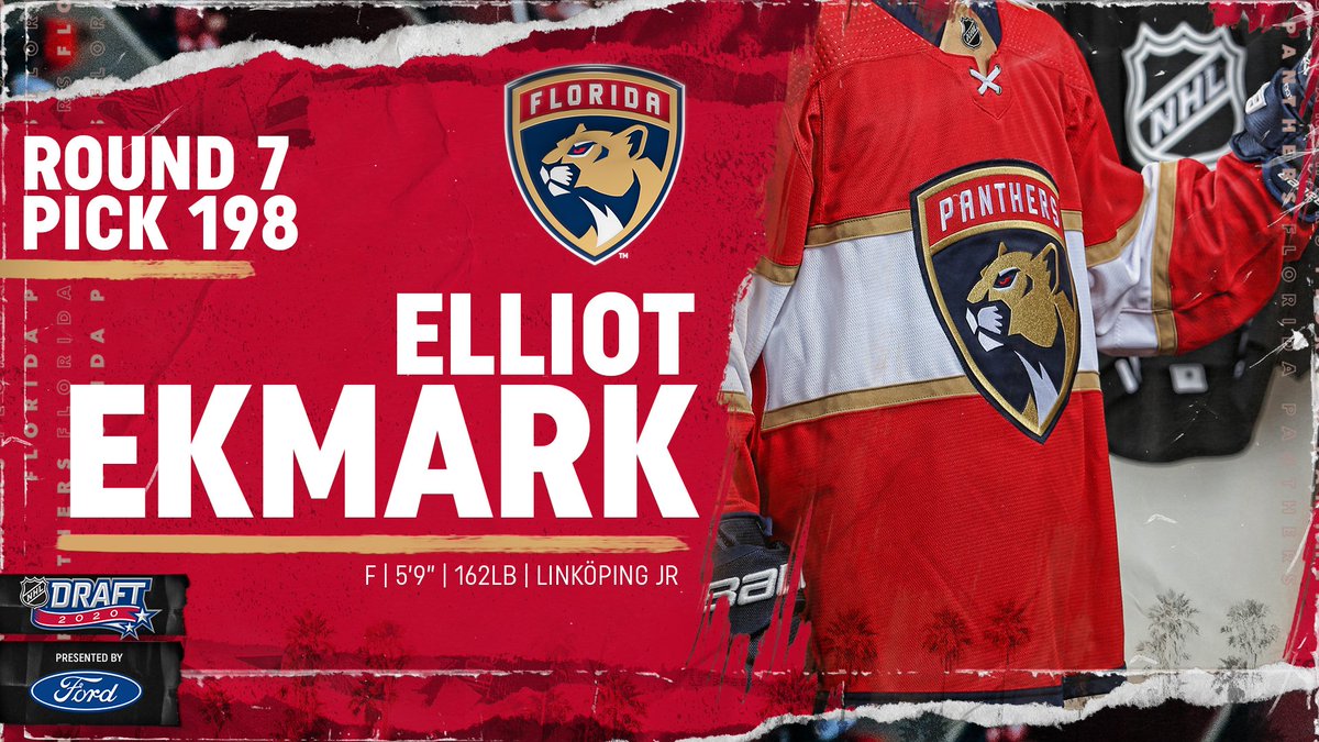 FlaPanthers's tweet photo. With pick no. 198 of the #NHLDraft, #FlaPanthers select Elliot Ekmark!
#CatsDraft https://t.co/T9jQB0o7Xf