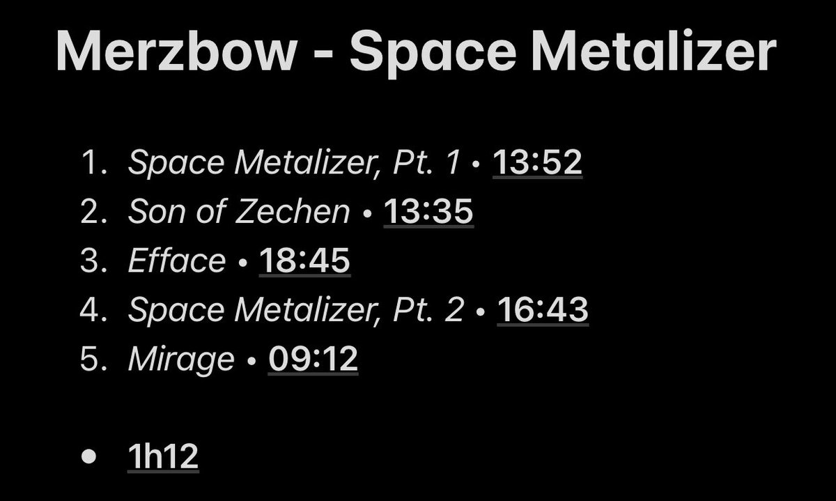 45/108: Space MetalizerI've gotten to the point where every new Merzbow album I listen to feels like another. So I have less and less to say. This album, although longer than average, is not an exception. Common Merzbow project with a mix of Ambient, Noise and Industrial.