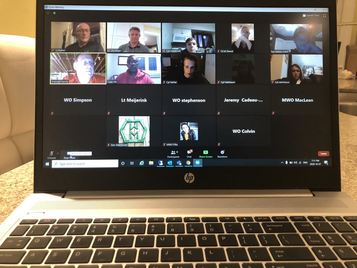 Gr8 to have LCol Sheridan from the #ONTRs joining us on our virtual training call tonight. Thank you for joining us Sir. Always an exciting night when we bring in an amazing leader to meet our <a href="/41RCACC/">#41 PPHS RCACC</a> #Cadets. <a href="/ArmyCadetLeague/">Army Cadet League</a>