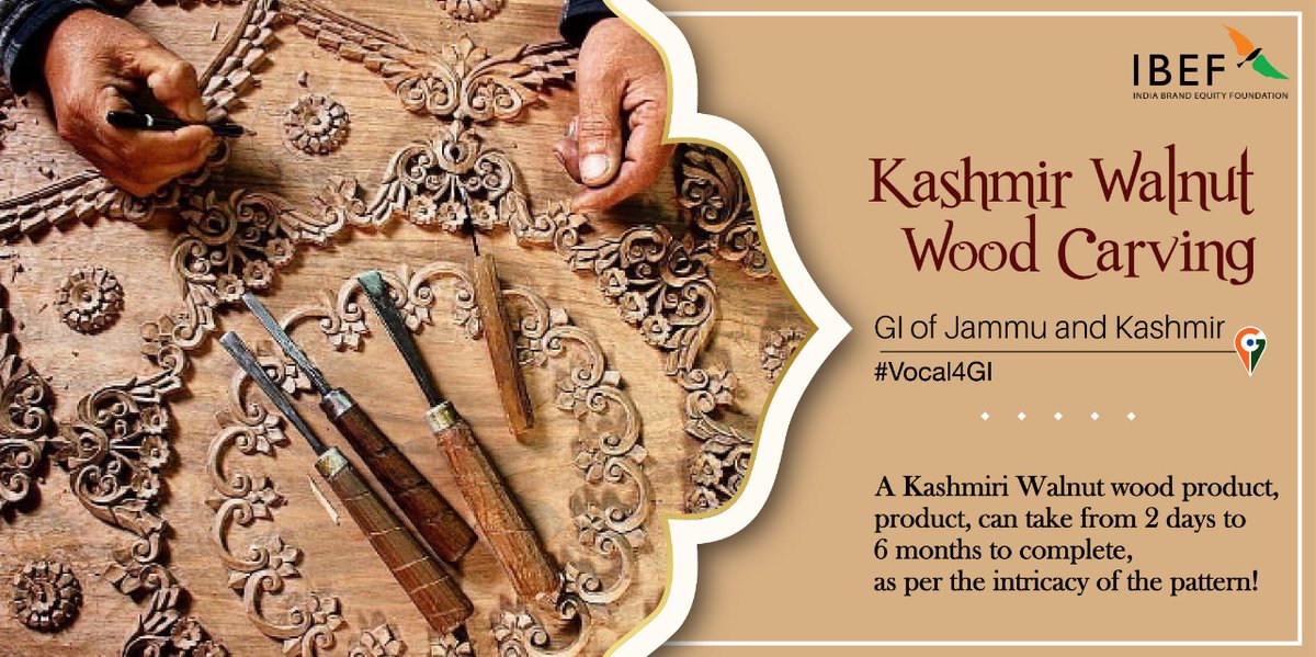 Ibef On Twitter The Kashmir Walnut Wood Carving Received Its Gi Tag In 2012 Vocal4gi Vocal4giofindia Brandindia Vocalforlocal Giofindia Gi Https T Co Uwpm0cpy04 Twitter Ibef On Twitter The Kashmir Walnut Wood Carving Received Its Gi Tag In 2012 Vocal4gi Vocal4giofindia Brandindia Vocalforlocal Giofindia Gi Https T Co Uwpm0cpy04 Twitter