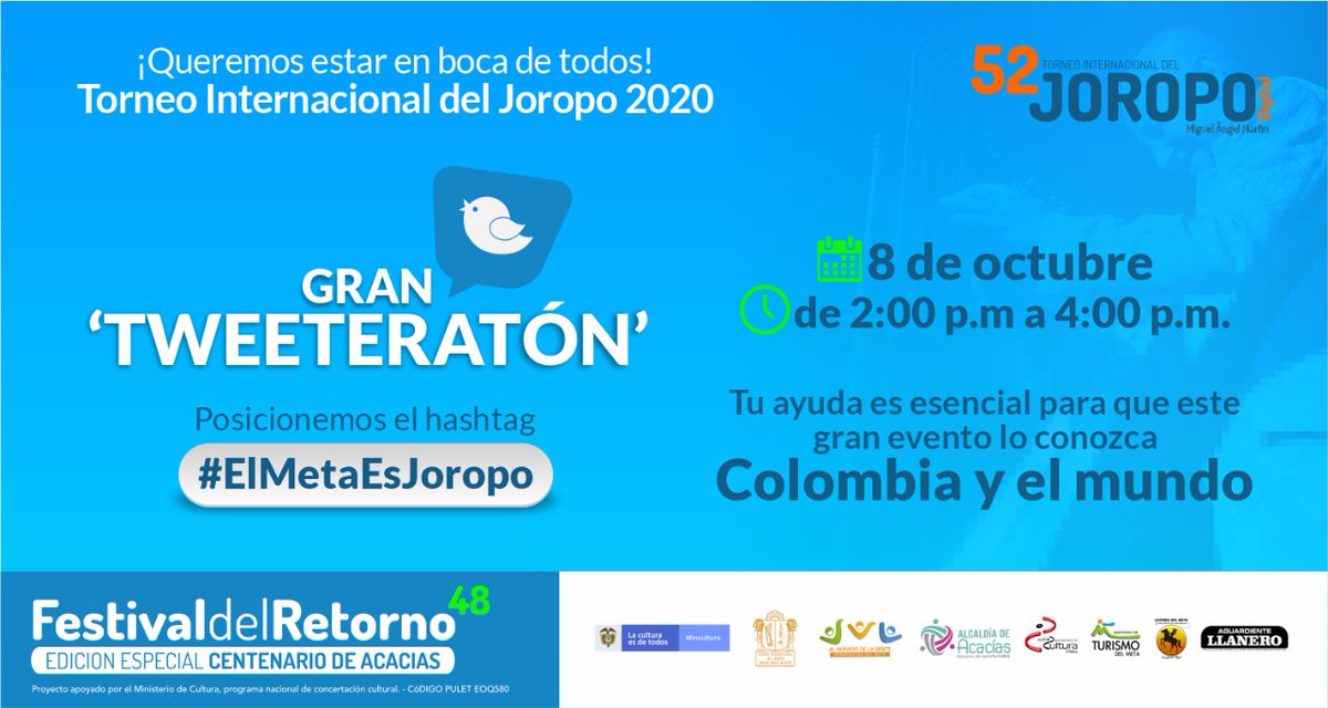villar_cesar's tweet photo. Pendientes todos!!!
Mañana 'Tweeteratón' para darle inicio al Torneo Internacional del Joropo.
¡Queremos estar en boca de todos!
#ModoTorneo
#ElMetaEsJoropo https://t.co/gyjpZhk4Nx