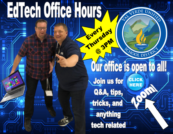 Do not miss tomorrow for our once a week Q and A. We will discuss Aeries/Google Classroom Integration at the secondary level with our guest presenter <a href="/vivian_casillas/">Vivian Casillas</a> 
The buzz is no fly will be harmed during the broadcast. Look for the Zoom link in your district mail.