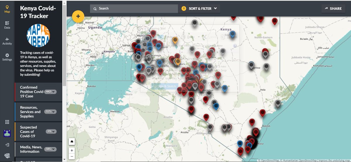 Humanitarian OpenStreetMap Team (@hotosm) on Twitter photo .<a href="/MapKibera/">Map Kibera</a> is mapping Kenya’s largest slum to slow the spread of #COVID19 . They've added over 1000 points of interest on the Ushahidi platform including handwashing points and food, mask, and soap distribution points. They've also hosted 4 training sessions for 20 participants. .<a href="/MapKibera/">Map Kibera</a> is mapping Kenya’s largest slum to slow the spread of #COVID19 . They've added over 1000 points of interest on the Ushahidi platform including handwashing points and food, mask, and soap distribution points. They've also hosted 4 training sessions for 20 participants.