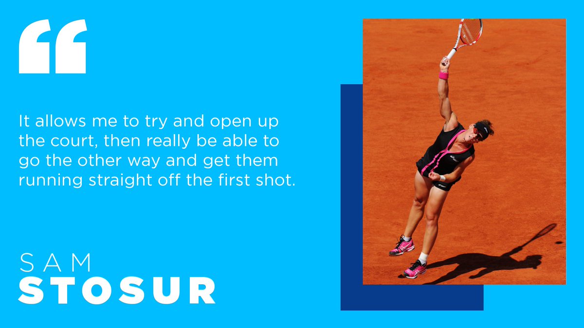 TennisAustralia's tweet photo. A kick serve is an effective weapon on clay explains @bambamsam30, who has advanced to the Roland Garros singles semifinals four times in her career #TheCourtIsCalling https://t.co/8Y3ZV4i8Te