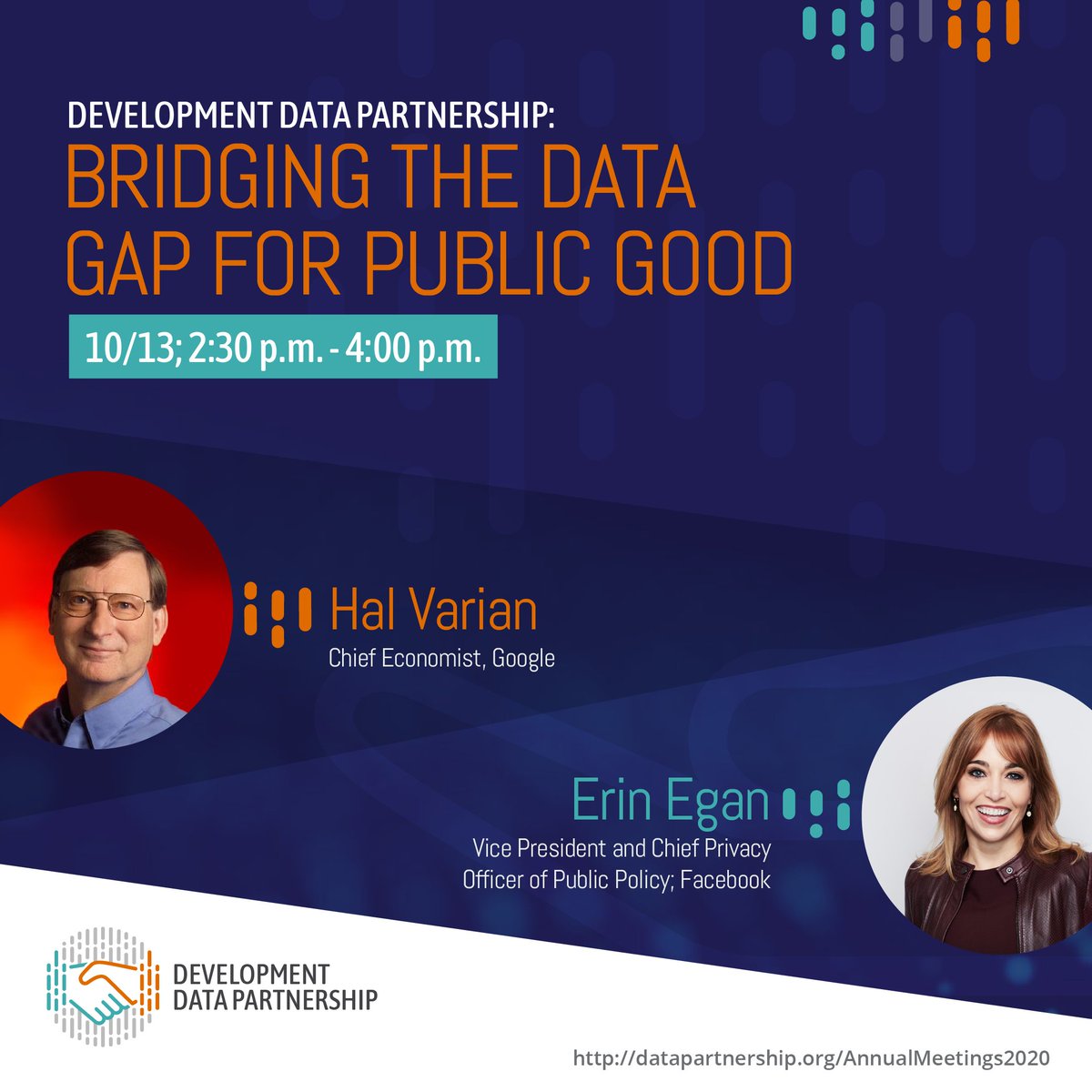 Learn about the Development Data Partnership at our web event on 10/13! An all-star panel of leaders from IMF, <a href="/WorldBank/">WorldBank</a>, <a href="/the_IDB/">Inter-American Development Bank</a>, @Facebook , <a href="/Google/">Google</a> , <a href="/Mapbox/">Mapbox</a>, and Veraset share how we are making responsible public-private data partnership possible. datapartnership.org/annualmeetings…
