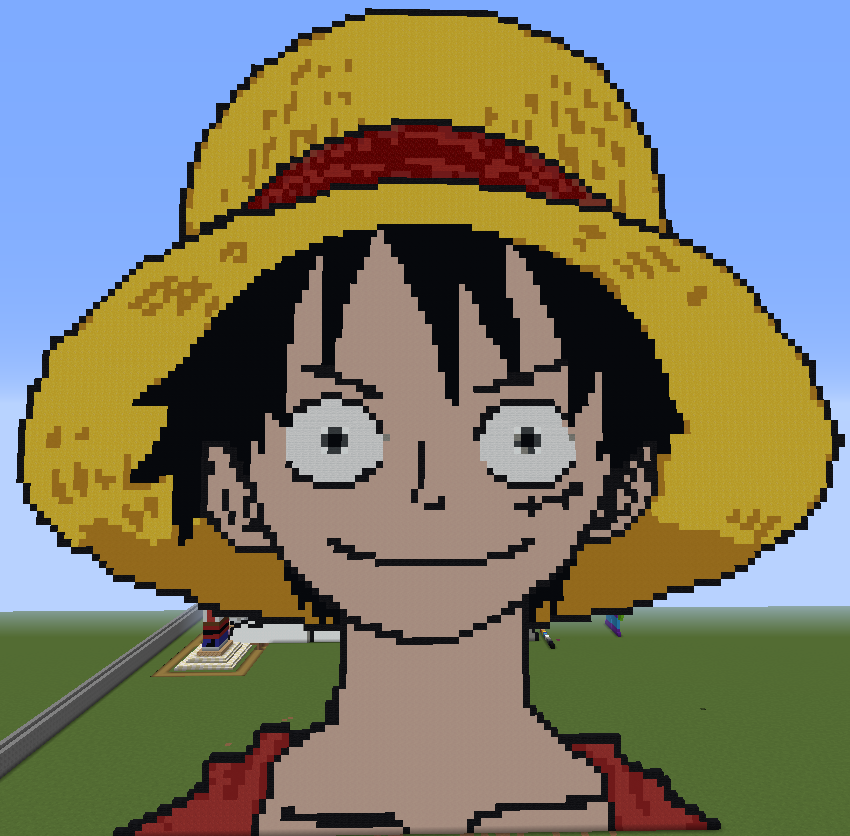 Minecraft Pixel Art Templates: Straw Hat Luffy  Pixel art, Minecraft pixel  art, Pixel art pattern