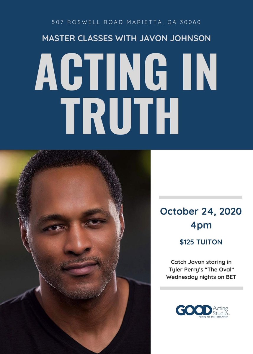 TheTotalActor's tweet photo. Javon Johnson Master Class! To register email: info@goodactingstudio.com https://t.co/RpMomWrYhi