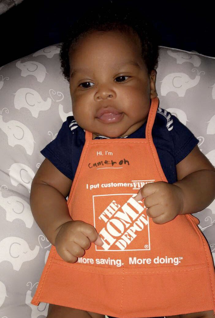 After Hard Work and dedication 💪 #Cameron has earned the apron 🧡 Great Job Son 🟠 Future Looks Bright ☀️ #KidsWorkShop #TheHomeDepot #BestCompanyEver