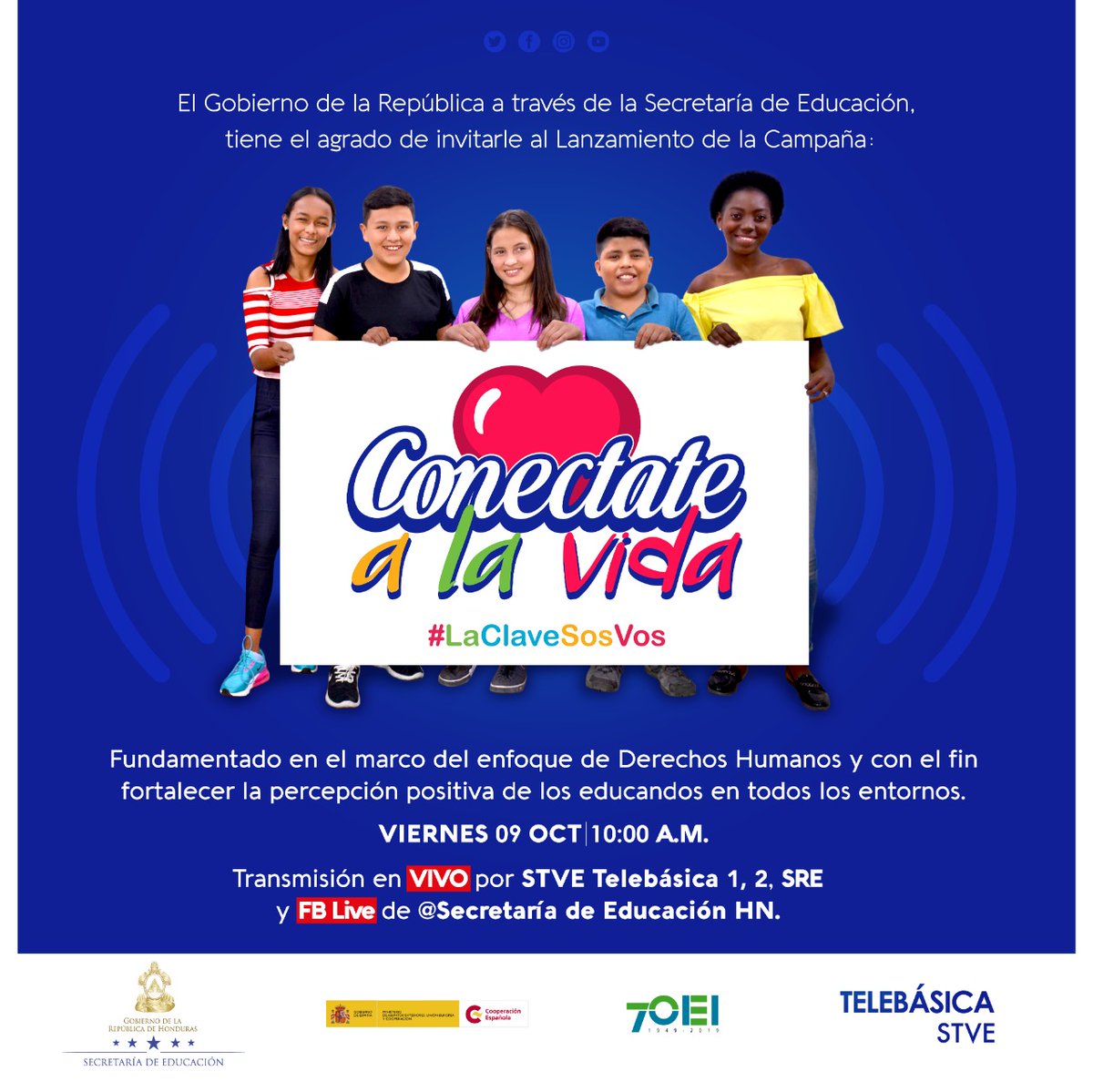 Seduc_HN's tweet image. Porque nos gusta conectarnos contigo te traemos el WEBINAR: #ConectateALaVida, queremos fortalecer la percepción positiva de los educandos en TODOS los entornos.

#LaClaveSosVos @JuanOrlandoH @anagarciacarias @Presidencia_HN @mariandreamc @ABueso @comunicagobhn