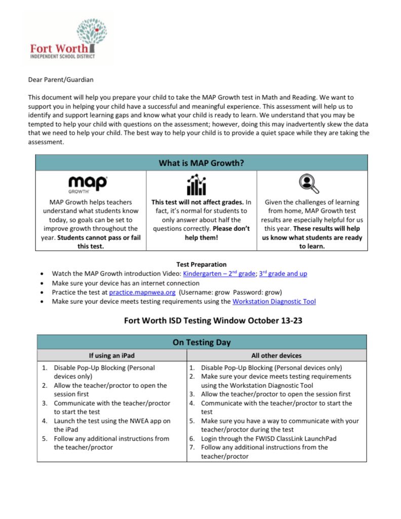 T.A. SIMS ELEMENTARY (@tasimsfwisd) on Twitter photo Parents, Oct 13-23 is MAP Growth testing. See attached and contact your child’s teacher so you can practice at home. Padres,el 13-23 de octubre es el examen de MAP Growth. Habla con la maestra de su hijo/a para practicar en casa.<a href="/KentPScribner/">Kent P. Scribner</a> <a href="/cheriee___/">Cherie Washington</a> <a href="/TZoneSchools/">Dr. Susan Hernandez</a> <a href="/tobij/">Tobi Jackson</a> Parents, Oct 13-23 is MAP Growth testing. See attached and contact your child’s teacher so you can practice at home. Padres,el 13-23 de octubre es el examen de MAP Growth. Habla con la maestra de su hijo/a para practicar en casa.<a href="/KentPScribner/">Kent P. Scribner</a> <a href="/cheriee___/">Cherie Washington</a> <a href="/TZoneSchools/">Dr. Susan Hernandez</a> <a href="/tobij/">Tobi Jackson</a>