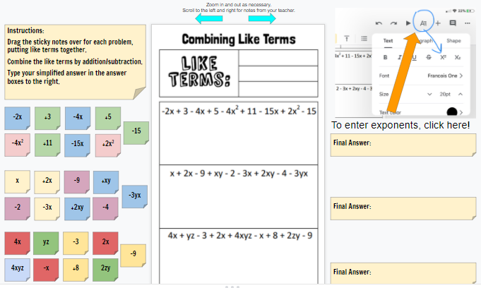 MGonzalesLMS's tweet photo. Who knows if this will flop or not, but doing my best to create interactive/virtual notes for our kiddos during this crazy time! Adapted from @mathequalslove who always so graciously shares her math resources. #MTBoS
https://t.co/RGprM3xKcw https://t.co/sMaGihIBSy