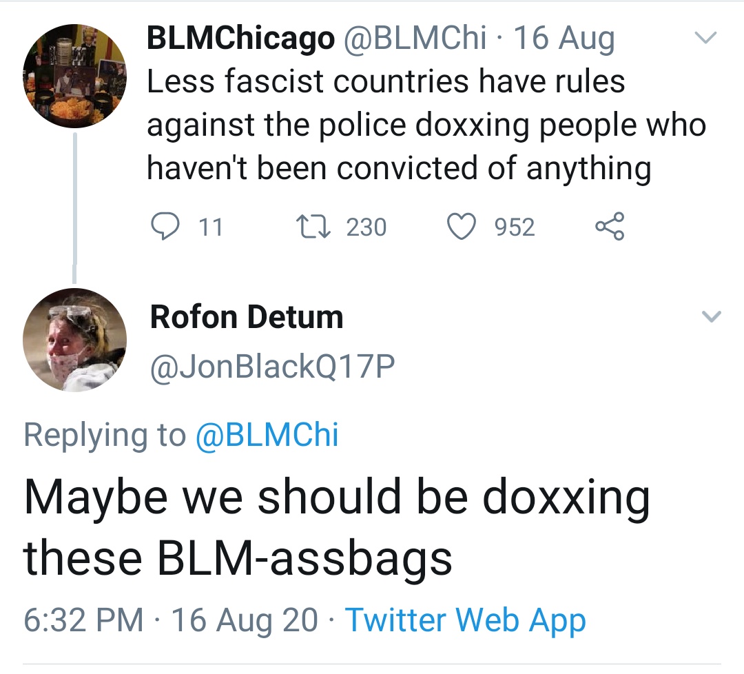 Some of this Proud Boy's supporters have threatened to doxx me, just as he has threatened to doxx  #BlackLivesMatter   supporters.