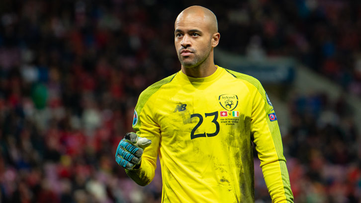 A thread for  #BlackHistoryMonth   celebrating the contribution black Irish footballers have made to the senior men's international football team. First up...Darren Randolph: Born in Bray to a US father and Mayo mother, he's the current first-choice keeper with 44 caps since 2012.