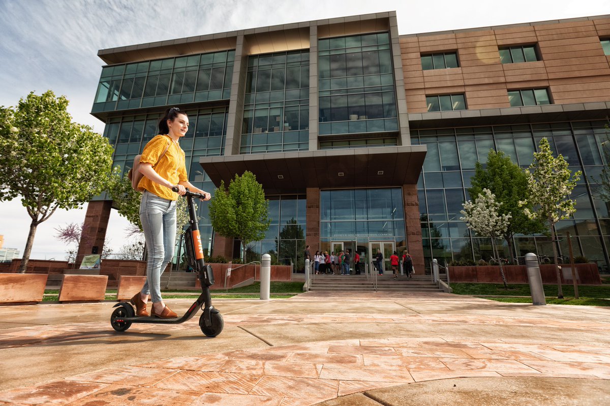 utahtechu's tweet photo. Have you heard the good news⁉️ Spin scooters are back on campus🛴#ridespin #thedixielife https://t.co/WVwnAttpBZ