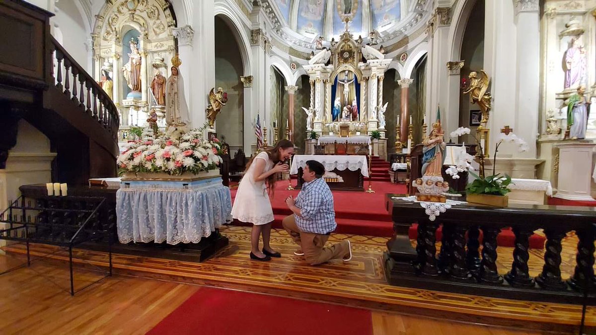 CaptainVatican's tweet photo. On the Feast of the Holy Rosary, I asked my best friend to spend a decade (and more!) with me.

And yes. I did propose with a pun. 😉

I love you, @Bridesheads! https://t.co/d6KbtVu4Ig