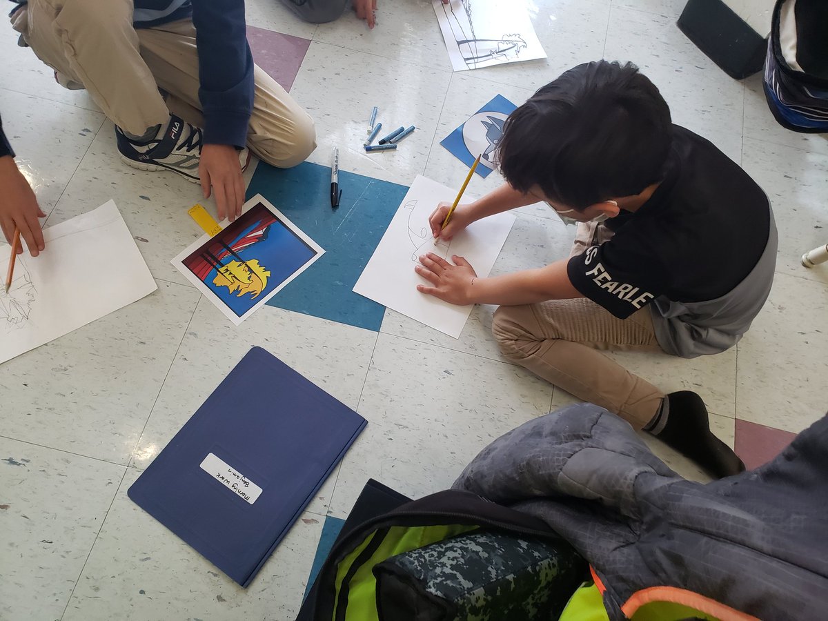 SDSymington's tweet photo. We are working on re-creating the art of Jason Carter- Sculptor and Cree Visual Artist.  I'm so proud of the hard work these kids have put into their work. More steps to go...stay tuned. https://t.co/fnbtdV4Pyr