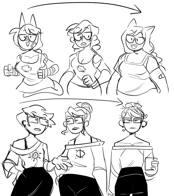 Was thinking abt the evolution of my OCs over the years. 