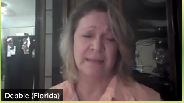 Debbie from Florida says she was unsatisfied w/ Harris defending Biden's record; she's worried that Biden may not finish his first term and doesn't know enough about Harris