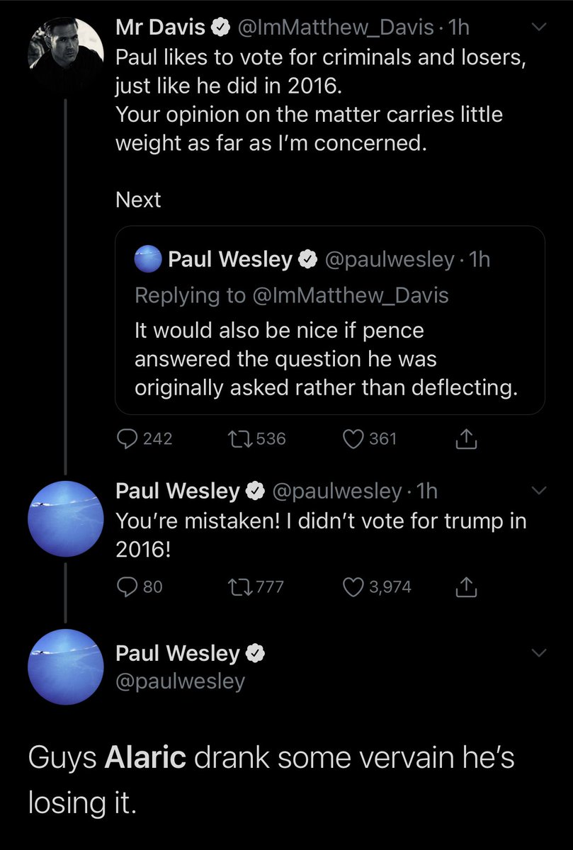 vietbaddie's tweet image. stefan and alaric fighting in 2020 because alaric is a real life Trump supporter omg....