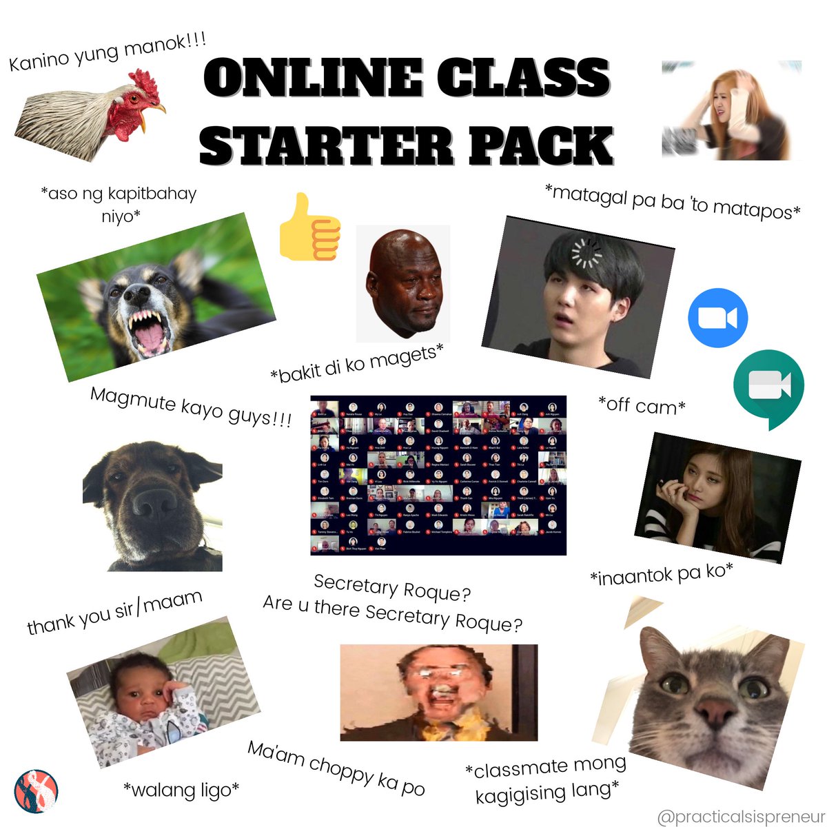 practicalsis's tweet image. ONLINE CLASS STARTER PACK 😂