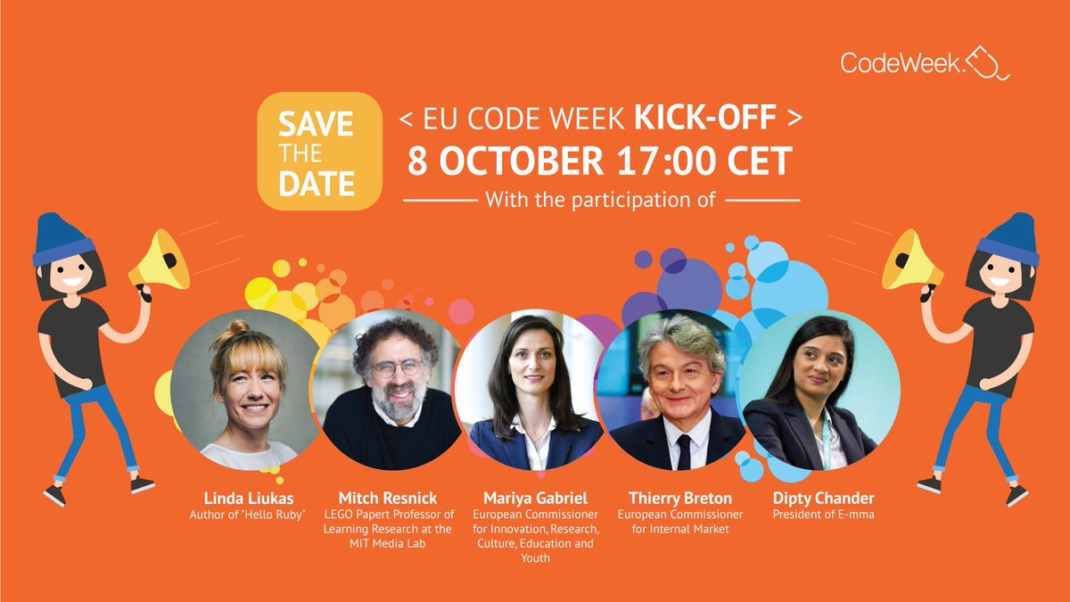 mres's tweet image. Looking forward to participating in the kickoff event for @CodeWeekEU today at 11:00am Boston time. #CodeWeek2020