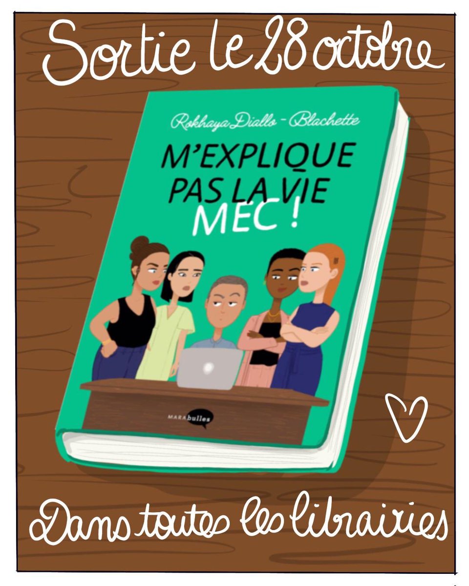 Je suis super heureuse de vous annoncer que @blachetteblog et moi publions  « M’explique pas la vie, mec !», une BD sur le mansplaining/manterrupting, ode à l’occupation de tous les espaces par les femmes  ✊🏿✊🏼💜

⏳🗓 RDV dans vos librairies le 28 octobre.