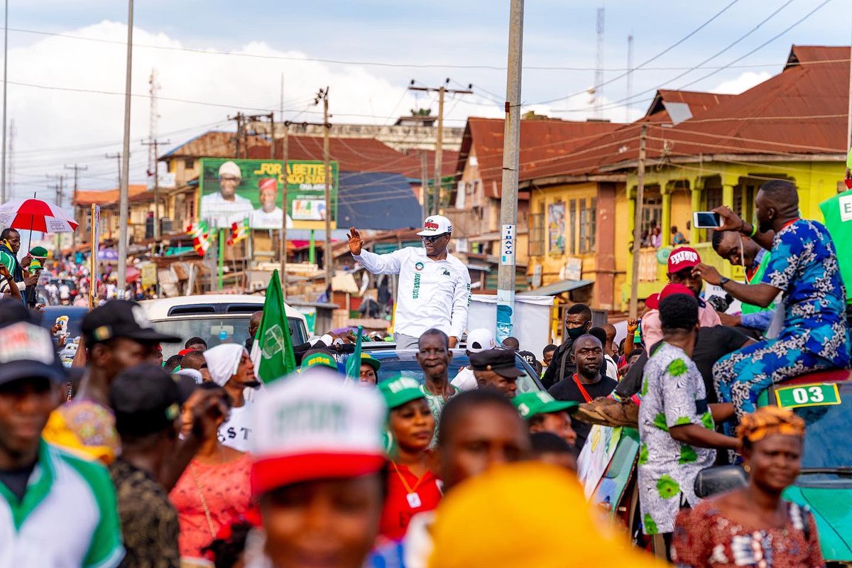 IAOkowa's tweet photo. At the rally, the message was clear: #OndoDeservesBetter. This is why, we urged the people of the state to come out in large numbers on Saturday to vote our candidates  into office in order to positively alter the course of their collective future. https://t.co/HjjlkMYT65