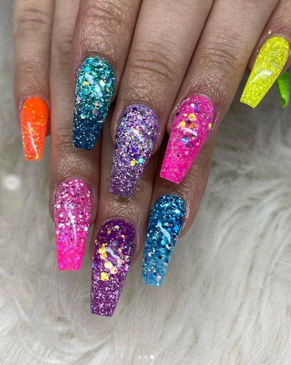 Nails with Glitter