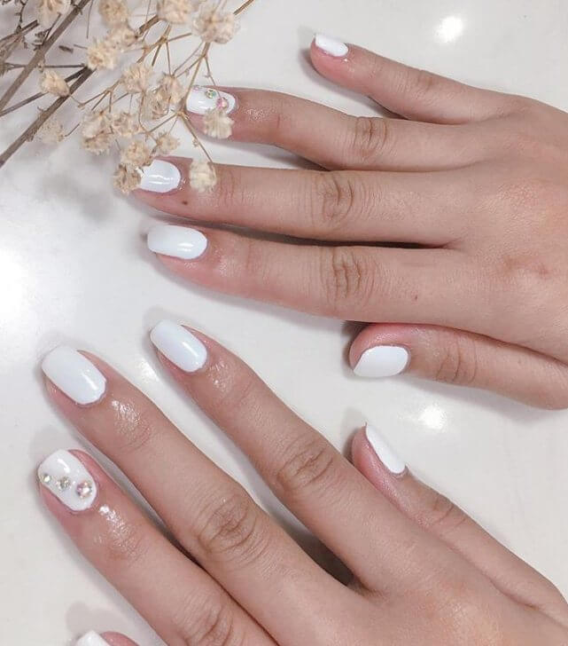 White with Diamond Nail