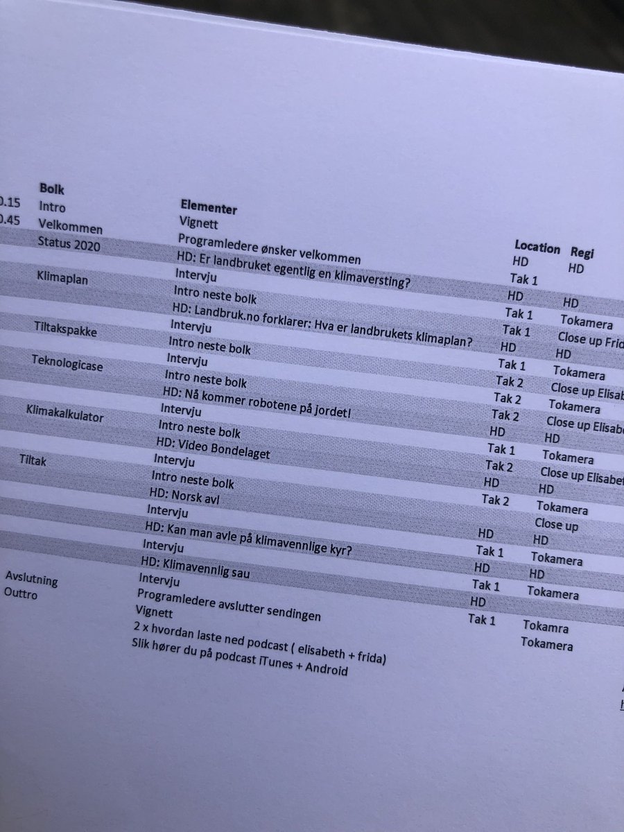 Her er sendeskjema for dagens livesending på Facebook. Ja, vi har TO locations, ja. Bli med på Facebook-sida til Norsk Landbrukssamvirke 11.30!!