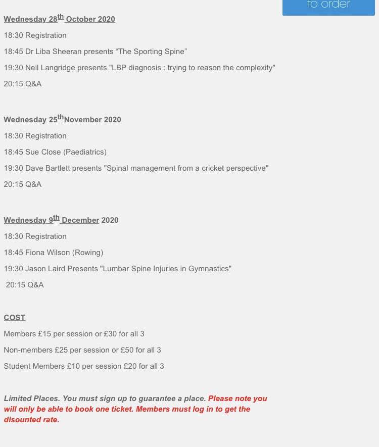 Delighted to bring this 3 part autumn series around the sporting spine 🦴🏏🤸🏻‍♀️🤼‍♂️🥇🩺🚣‍♀️

Some high quality insights into managing sporting and adolescent spines as well as the complexity of LBP diagnosis 

Sign up: physiosinsport.org/courses/the-sp…

As always, some nice member discounts!