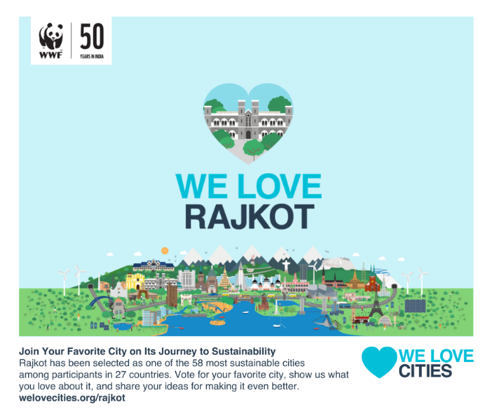 WWFINDIA's tweet photo. #Rajkot aims to reduce 14% GHG emissions by 2022-23 compared to '15 levels & is focused on #mitigation & #adaptating actions in the #energy, #transport, #waste mgmt & #water sectors. Support it on https://t.co/eAZ8j7pEHF or RT w/ #WeLoveRajkot!
@smartcityrajkot @WWFCities https://t.co/KCHtGsB516