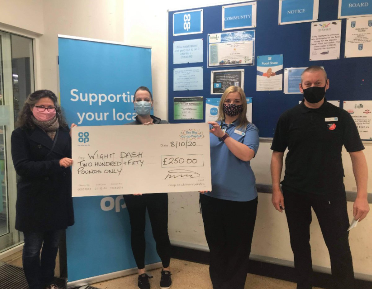 nochoicenopoint's tweet photo. Great morning @CoopPyle with kat and Trev giving out cheques to local causes @wowiowwightdash @tmurphyiow #wowwomenscentre #donation #churchontheroundabout £250 each for their good causes #ItsWhatWeDo @coopuk @coopukcolleague https://t.co/SDRgAjWDZb