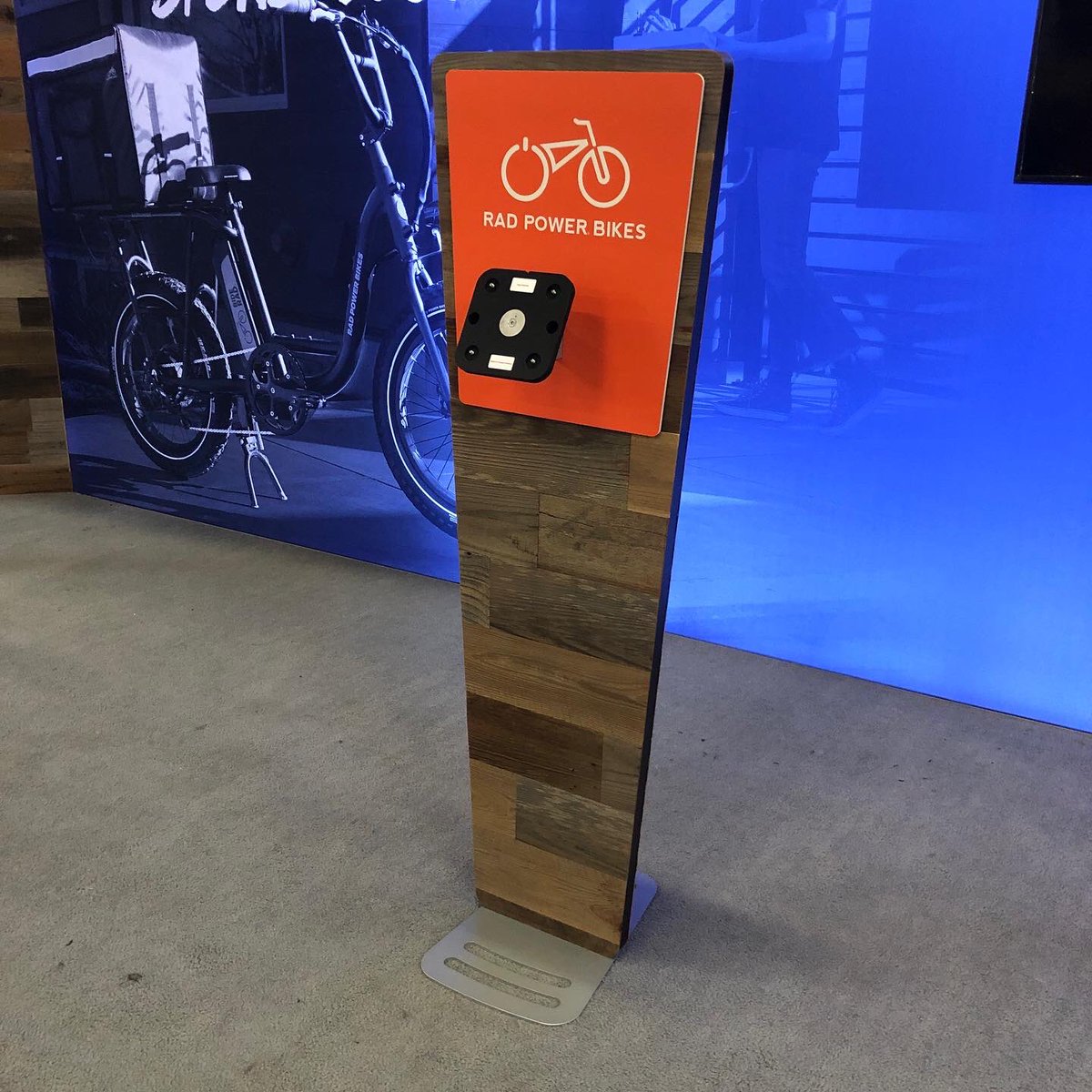 Lets get on our @radpowerbikes and ride! This custom 10x20 in-line exhibit also converts to a 10x10! #ebike #fun #bikeride #RideRad