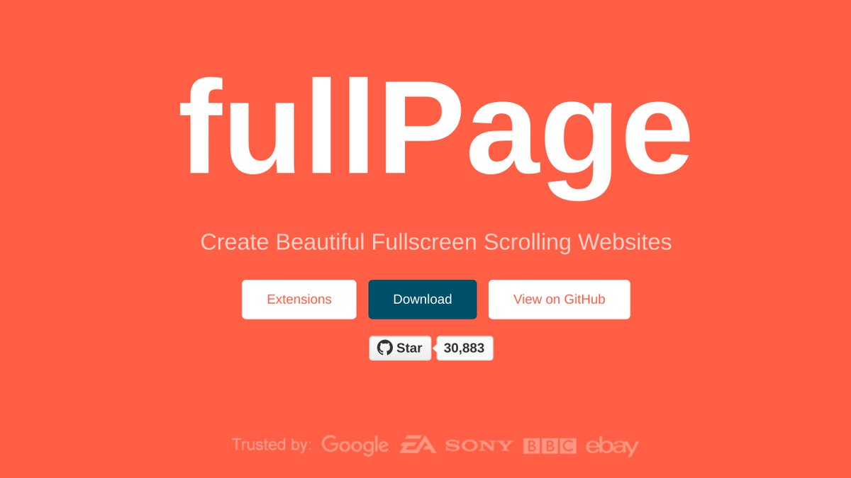 Fullpage.js is a library for making full screen animations.