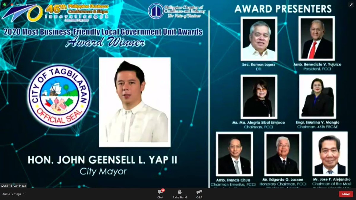 Big CONGRATULATIONS to Tagbilaran City led by Mayor Baba Yap & Vice Mayor Toto Veloso with the 14th Sangguniang Panlungsod for being awarded 2020 MOST BUSINESS FRIENDLY CITY, Category 3. This is the 2nd time Tagbilaran City got this award. 
#StandTogetherTagbilaran
#AsensoPaMore