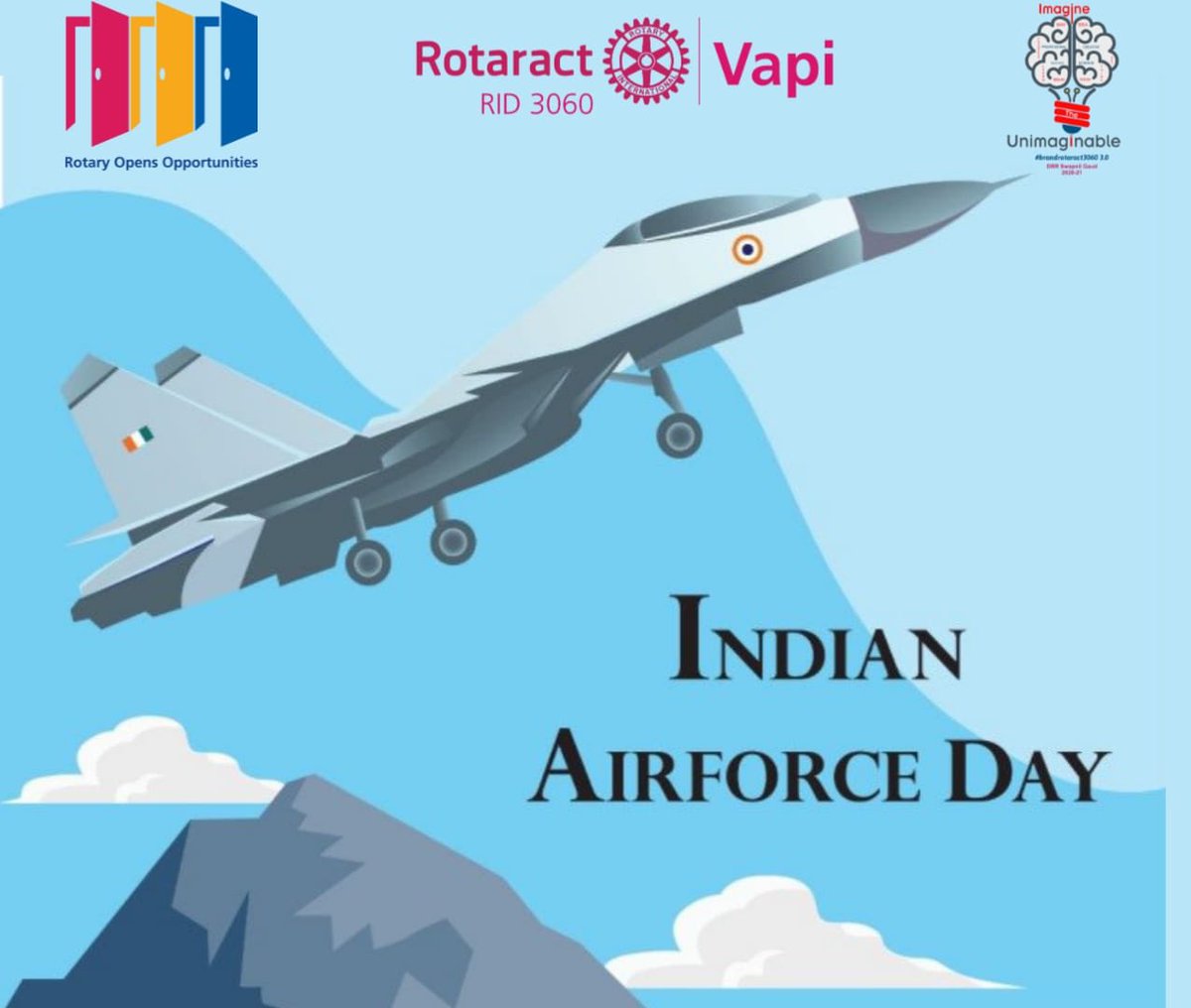 RotaractVapi's tweet image. Happy Indian Air Force Day ✈️ 
 
Saluting Our Air Warriors who safeguards our skies with their bravery &amp;amp; dedication Since 88 years 🇮🇳 

#HappyIndianAirForceDay 
#AirWarriors 
#RotaractVapi
#ImagineTheUnimaginable