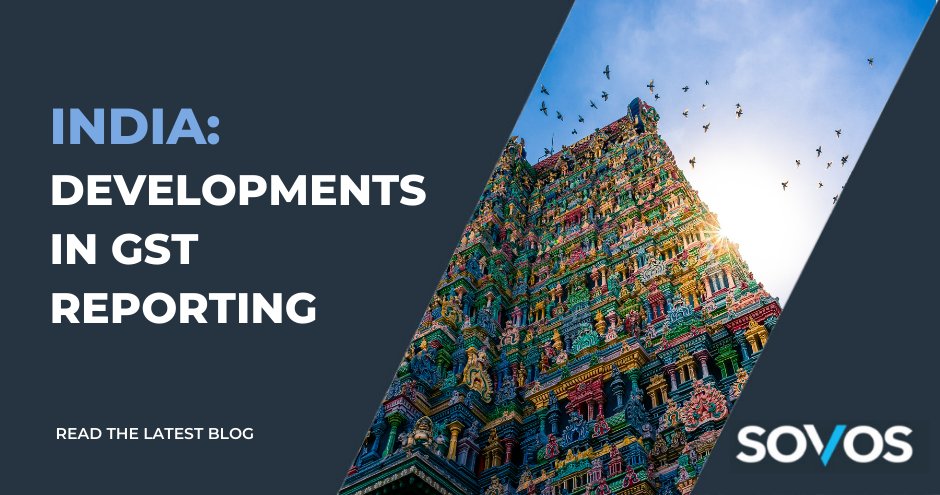 SovosEMEA's tweet photo. With India’s e-invoicing reform now live, Andrew Decker provides an insight into the country’s #GST reporting and the enhancements made since August to ease the compliance burden of this tax. Read more: https://t.co/BgxwlgDrcZ #GSTreporting https://t.co/kqrdEifR9M