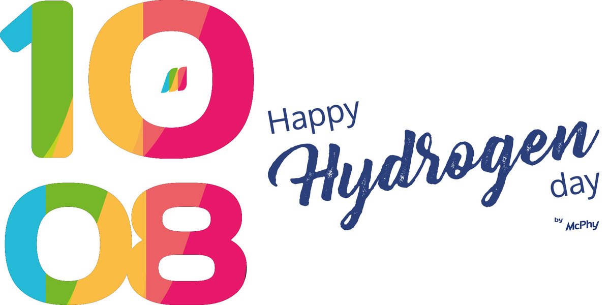 McPhyEnergy's tweet photo. Happy #HydrogenDay!
Did you know?! The Hydrogen and Fuel Cell Day was created to help raise awareness of #hydrogen #CleanEnergy &amp; October 8th (10.08) was chosen in reference to the atomic weight of hydrogen (1.008) 😊
Let's celebrate 🎉
#HydrogenNow  #CleanEnergyRevolution https://t.co/KPFaFXSJyV