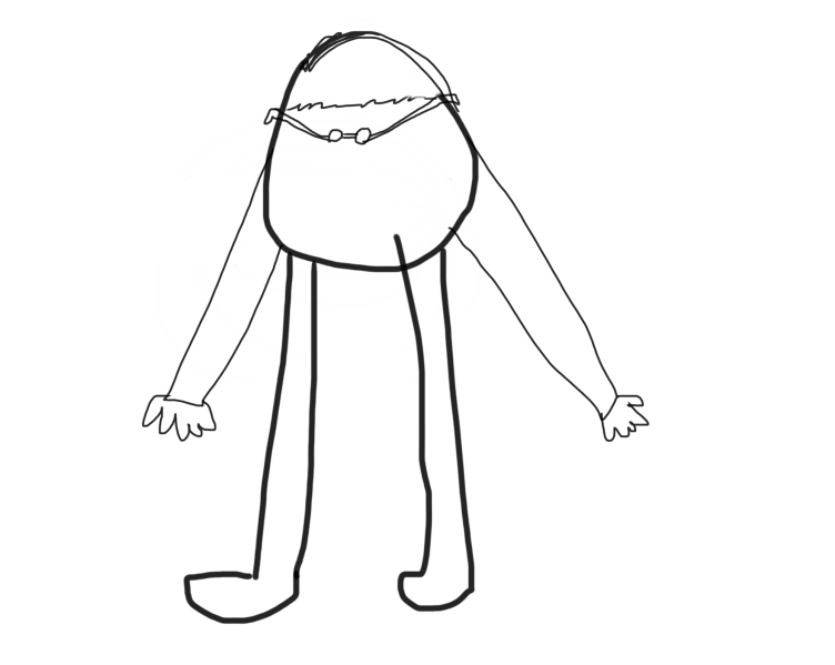 leorio (my friend specifically told me to draw an egg, glasses, and very long legs soo teehee)