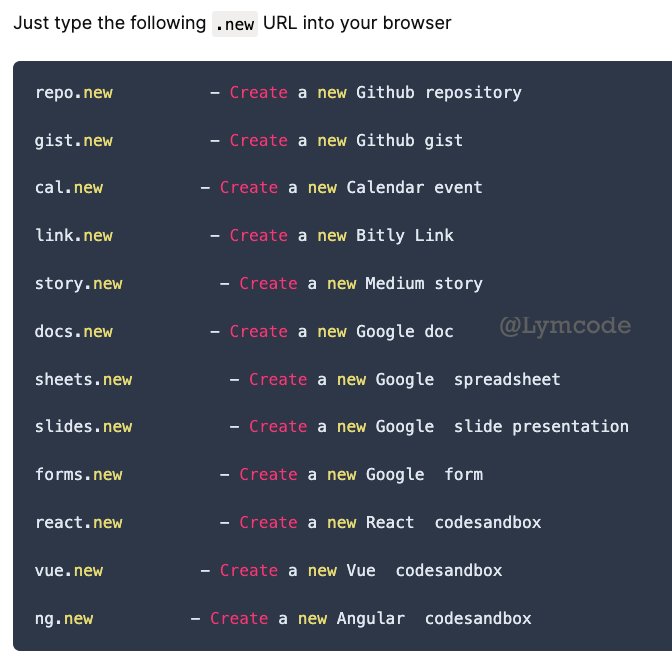 iRoshanKrSoni's tweet image. A Quick way to open anything on the Web
Just type the following .new URL into your browser

lymcode.hashnode.dev/a-quick-way-to…
#100DaysOfCode #100DaysOfWriting #javascriptdeveloper #Developer