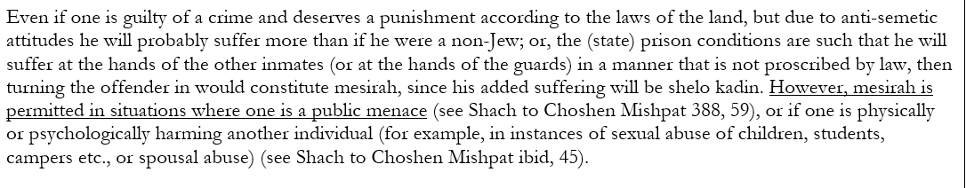 2. Second, even regarding turning people in, there are qualifications. See these quotes by R. Hershel Schachter, the second one of which is linked below. I would consider flaunting health codes a "public menace" http://www.torahweb.org/torah/special/2007/rsch_mesirah.html