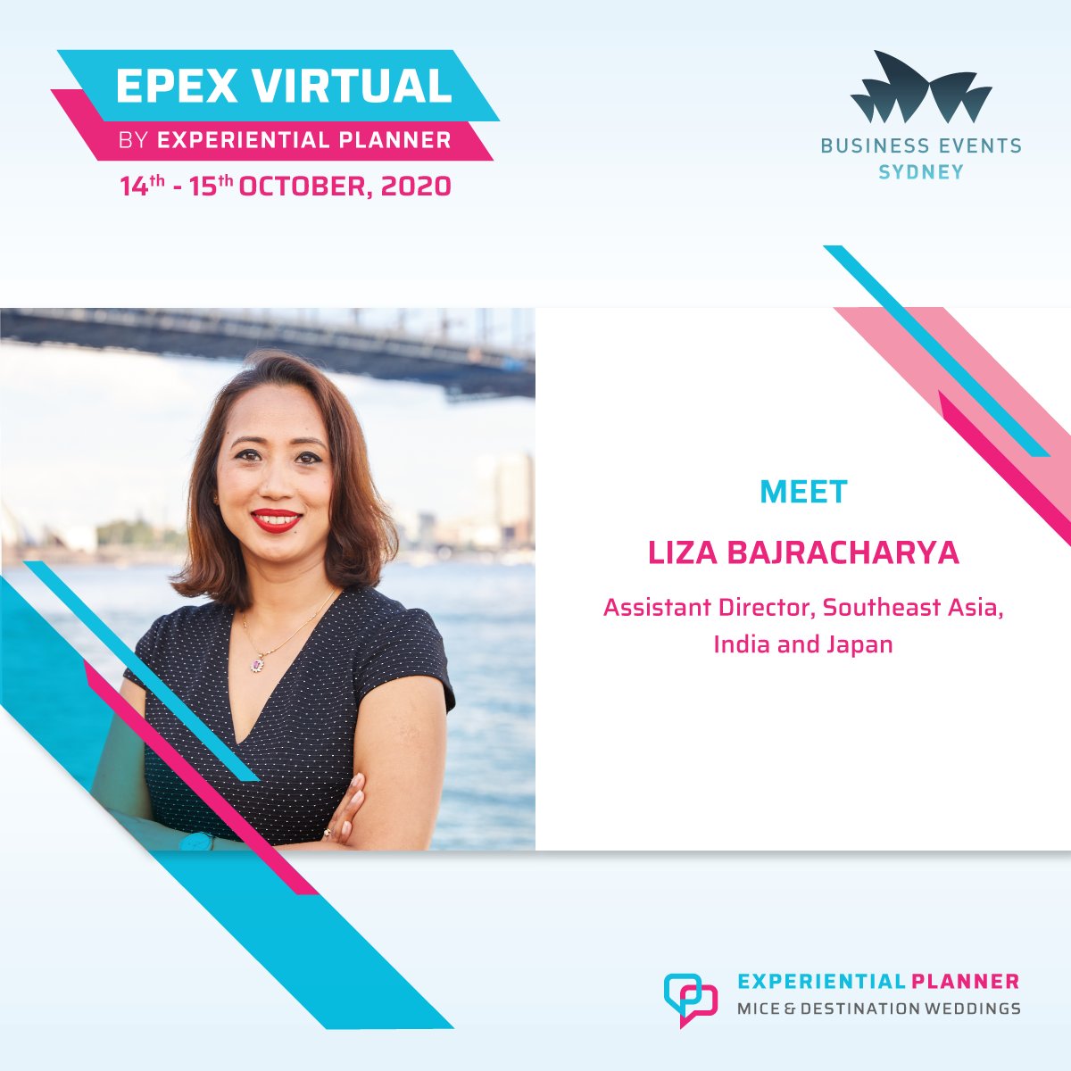 Catch-up with Business Events Sydney at the upcoming EPEX Virtual Series and discuss the opportunities of hosting Events in the ‘new normal’. To block a meeting spot, please write to office@experientialplanner.com. 

#besydney  #EPEXVIRTUAL2020