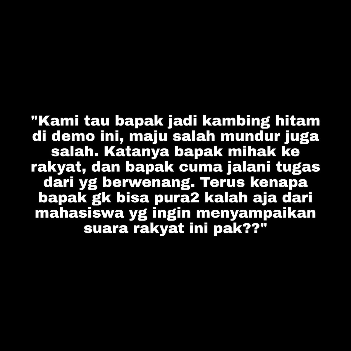 Ira28249148's tweet photo. Untuk Pak POLISI : Tolong kasih kesempatan kepada mahasiswa untuk menyampaikan hak yg harus disampaikan🙏😌
#MahasiswaBergerak
#TolakDemoRusuh
#MOSITIDAKDIPERCAYA https://t.co/qP2RtDMpiP