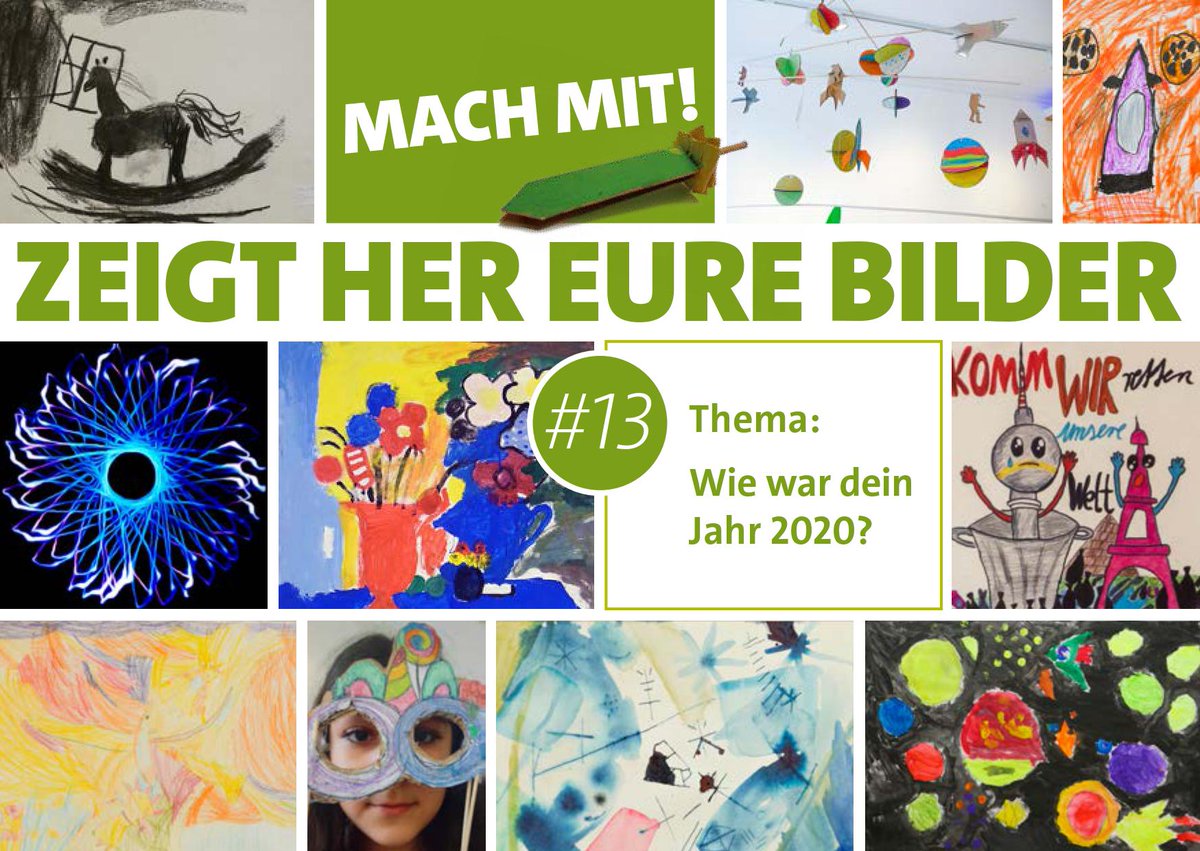 #kinderkunst #ausstellung #ausstellungeninberlin
Die #Klax Kinderkunstgalerie ruft auf für die Ausstellungsreihe „Zeigt her eure Bilder”. Teilnehmen können alle #Berliner zwischen 3 und 18 Jahren.
Teilnahmebedingungen und Anmeldeformular: 
klax.de/kinderkunstgal…